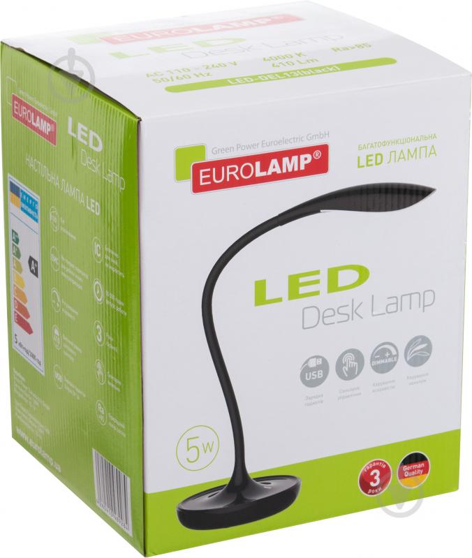 Настільна лампа офісна Eurolamp 5 Вт чорний LED-DEL13(black) - фото 5