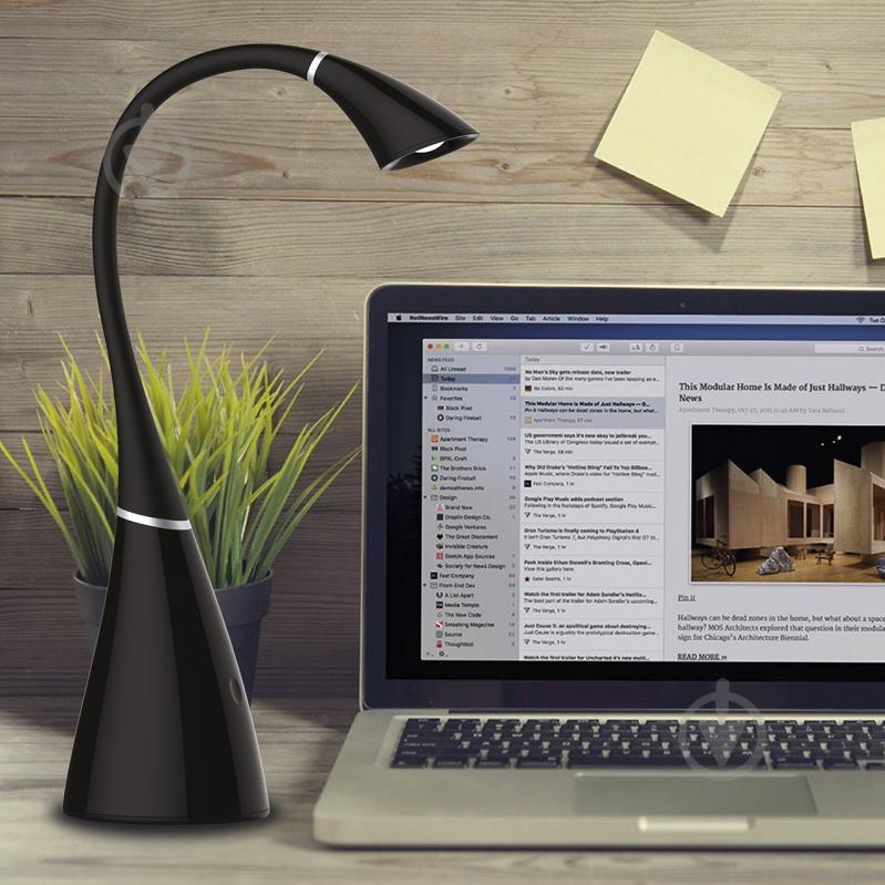 Настольная лампа офисная Eurolamp LED 6 Вт черный LED-DEL14(black) - фото 3