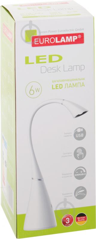 Настільна лампа офісна Eurolamp 6 Вт білий LED-DEL14(white) - фото 5