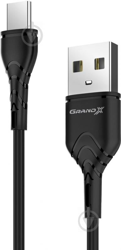 Кабель Grand-X USB Type-C – USB 1 м чорний (PC-03B) - фото 1