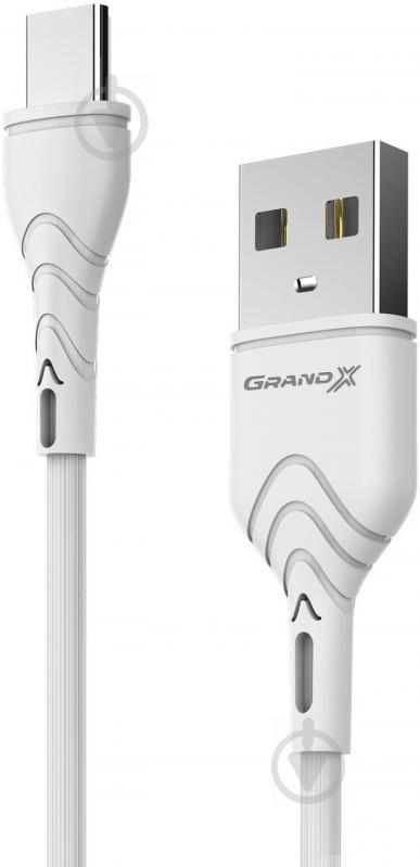 Кабель Grand-X USB-type C 3A Fast Сharge 1 м white (PC-03W) - фото 2