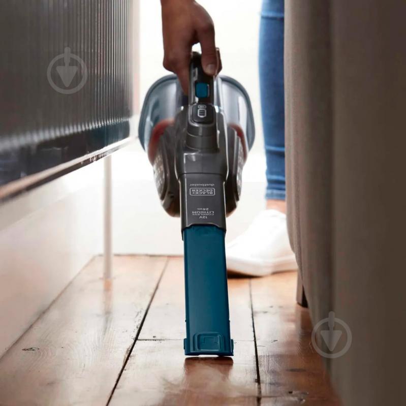 Пылесос аккумуляторный Black+Decker BHHV320B grey/blue - фото 7