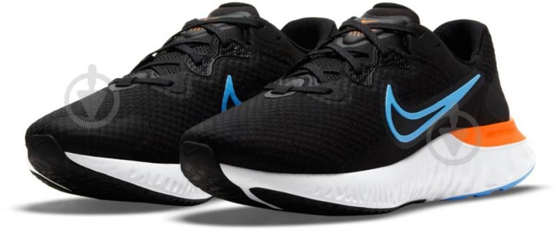 Кроссовки мужские демисезонные Nike RENEW RUN 2 CU3504-007 р.42,5 черно-голубые - фото 6