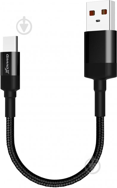 Кабель Grand-X USB-type C 0,2 м black (FM-20C) - фото 1