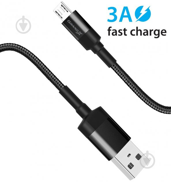 Кабель Grand-X USB-micro USB 1 м black (FM-03) - фото 4