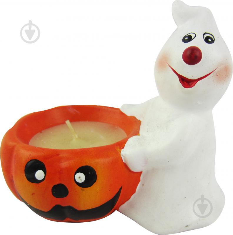 Сувенир свеча Призрак с тыковкой 10х9 см - фото 1