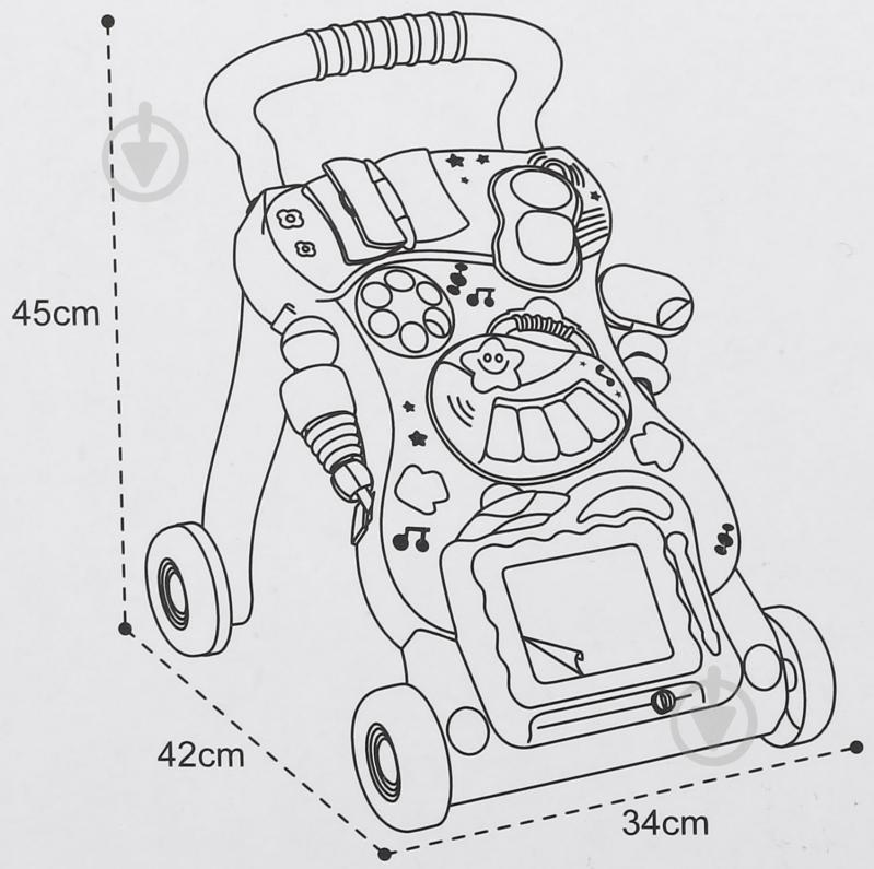 Каталка-ходунок Huanger музыкальная 46х11х34 см HW19042146 - фото 13