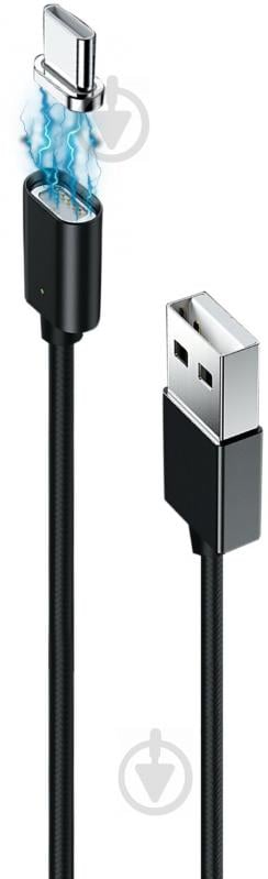 Кабель Grand-X USB Type-C – USB 1 м чорний (MG-01C) - фото 1