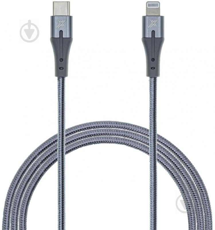 Кабель Grand-X Lightning – USB-C 1 м сірий (CL01) - фото 1