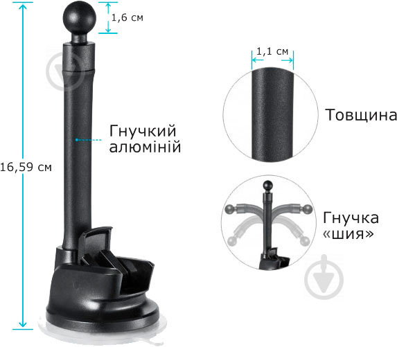 Автотримач Grand-X MT-03 для телефона магнітний (МТ-03) - фото 9