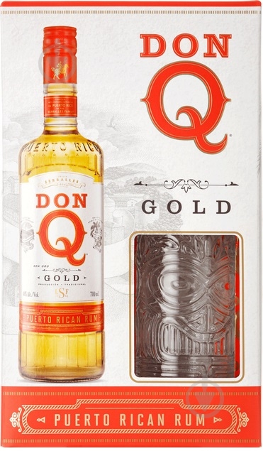 Ром Don Q Don Q Gold 0,700 + келих 0,7 л - фото 1