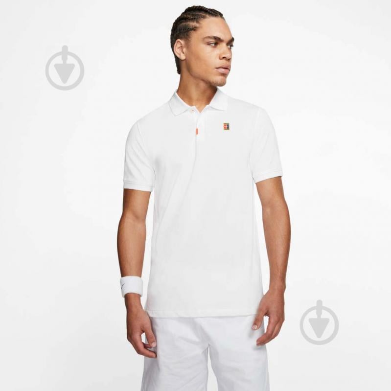 Футболка Nike THE NIKE POLO HERITAGE SLIM BQ4461-100 р.2XL білий - фото 4