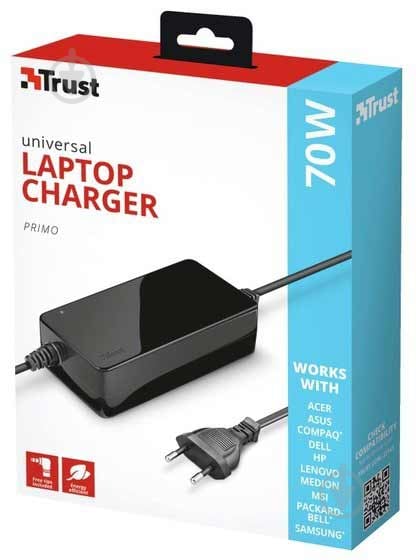 Зарядний пристрій Trust TRUST Primo 70W-19V Universal Laptop Charger - фото 3