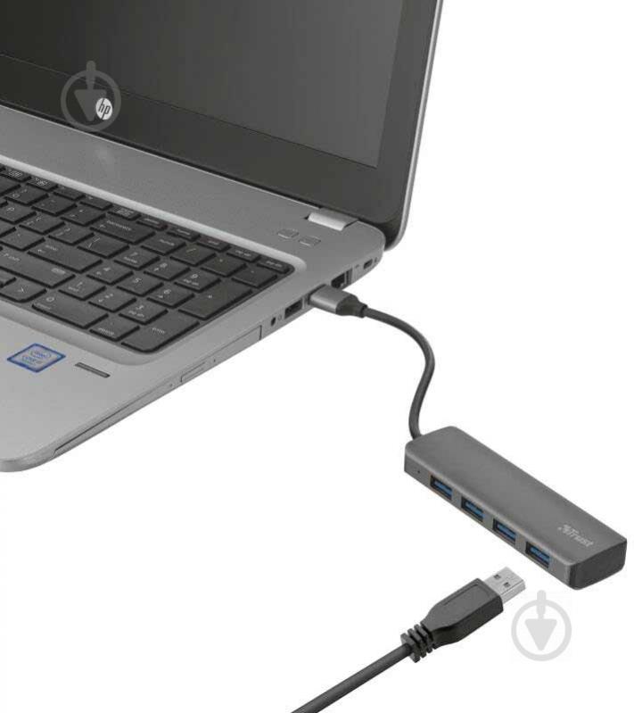 USB-хаб Trust Halyx Aluminium USB-C to 4-Port USB-A 3.2 Hub - фото 4