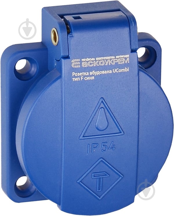 Розетка силовая с заземлением АСКОУКРЕМ тип F UCombi 3P 16A IP54 синий A0080010166 - фото 1 Розетка силовая с заземлением АСКОУКРЕМ тип F UCombi 3P 16A IP54 синий A0080010166 - фото 1