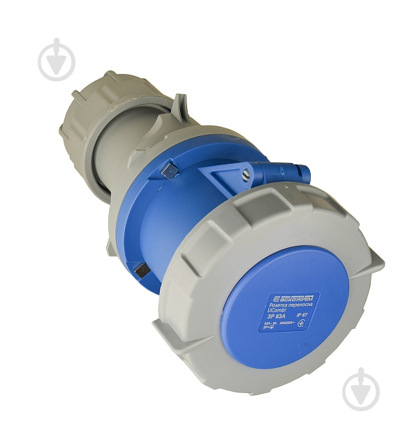 Розетка силова переносна із заземленням АСКОУКРЕМ UСombi 3P 63A IP67 сірий із синім A0080010122 - фото 1 Розетка силова переносна із заземленням АСКОУКРЕМ UСombi 3P 63A IP67 сірий із синім A0080010122 - фото 1