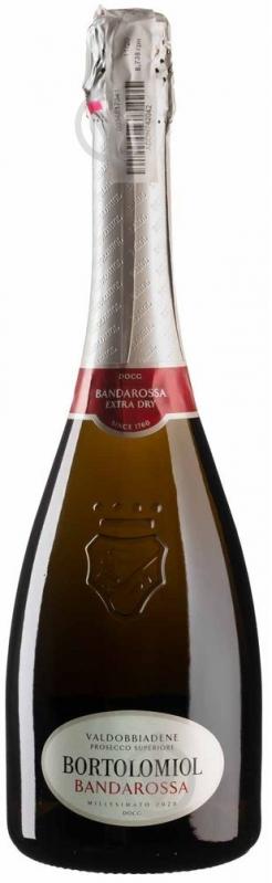 Вино ігристе Bortolomiol Bandarossa Valdobbiadene Prosecco Superiore екстра-сухе біле 0,75 л - фото 1