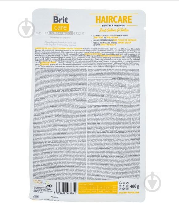 Корм Brit Care GF Haircare курица и лосось 171307 400 г - фото 2