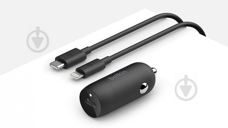 Автомобільний зарядний пристрій Belkin Car Charger 18W Power Delivery Port USB-C - Lightning 1.2м, black (F7U099BT04-BLK){/ - фото 5