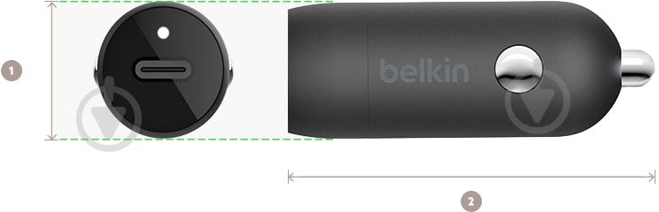 Автомобільний зарядний пристрій Belkin Car Charger 18W Power Delivery Port USB-C - Lightning 1.2м, black (F7U099BT04-BLK){/ - фото 10