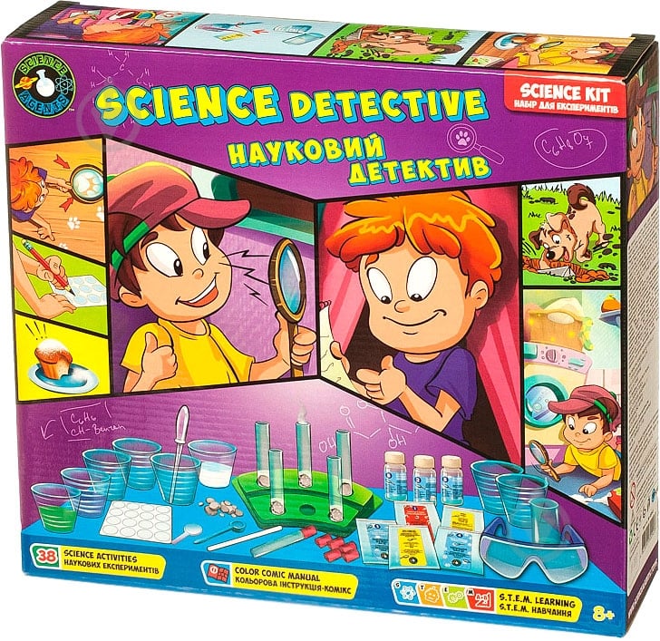 Набор для экспериментов Science Agents Научный детектив (укр.) 45045 - фото 1 Набор для экспериментов Science Agents Научный детектив (укр.) 45045 - фото 1