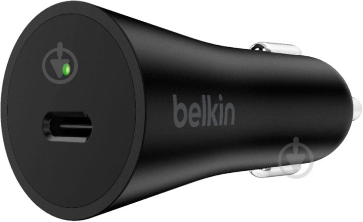 Автомобильное зарядное устройство Belkin Car Charger 27W Power Delivery Port USB-C 3.0A, black (F7U071BTBLK) - фото 1