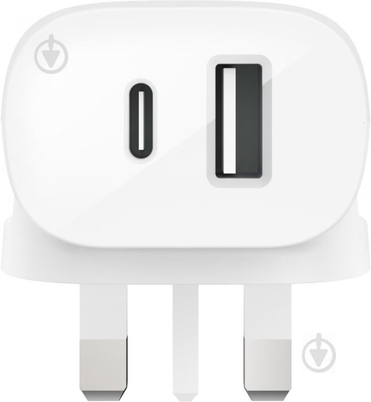 Зарядное устройство Belkin Home Charger 18W Power Delivery Port USB-C, 12W USB-A, white (F7U097VFWHT) - фото 3