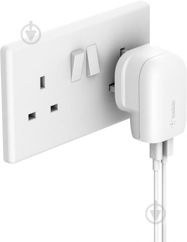 Зарядное устройство Belkin Home Charger 18W Power Delivery Port USB-C, 12W USB-A, white (F7U097VFWHT) - фото 4