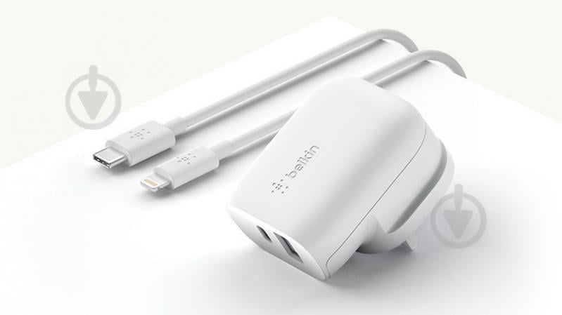 Зарядное устройство Belkin Home Charger 18W Power Delivery Port USB-C, 12W USB-A, white (F7U097VFWHT) - фото 5