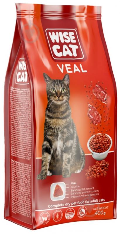 Корм сухий для котів Wise Cat телятина 400 г - фото 1 Корм сухий для котів Wise Cat телятина 400 г - фото 1