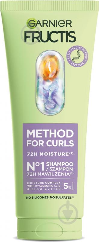 Шампунь Garnier Fructis для увлажнения волнистых и вьющихся волос Curls method 200 мл - фото 1 Шампунь Garnier Fructis для увлажнения волнистых и вьющихся волос Curls method 200 мл - фото 1