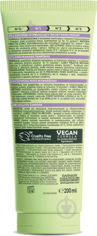 Шампунь Garnier Fructis для увлажнения волнистых и вьющихся волос Curls method 200 мл - фото 2 Шампунь Garnier Fructis для увлажнения волнистых и вьющихся волос Curls method 200 мл - фото 2