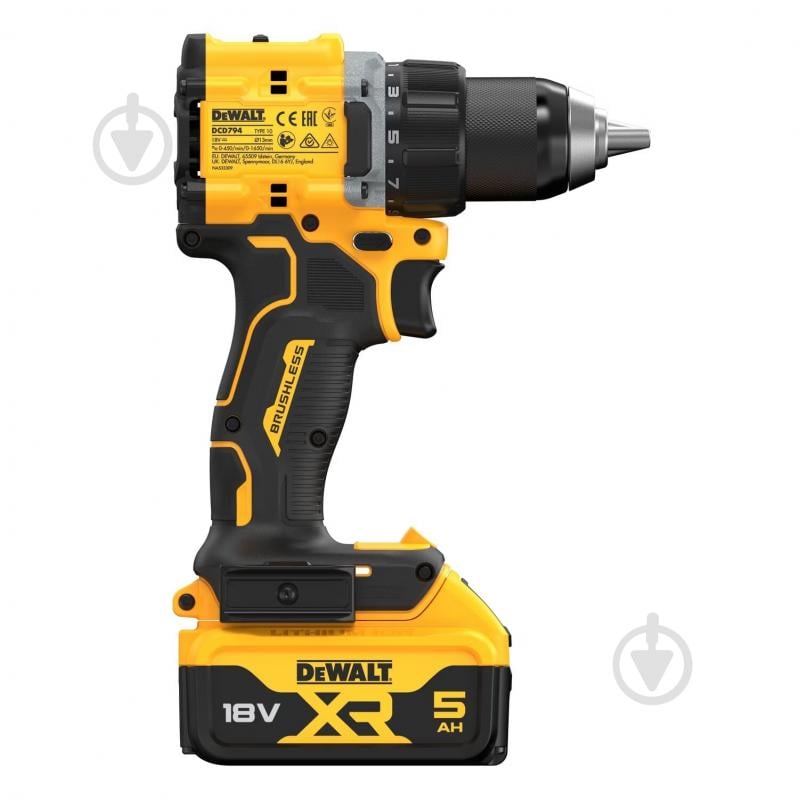Шуруповерт аккумуляторный DeWalt DCD794P2T - фото 4 Шуруповерт аккумуляторный DeWalt DCD794P2T - фото 4