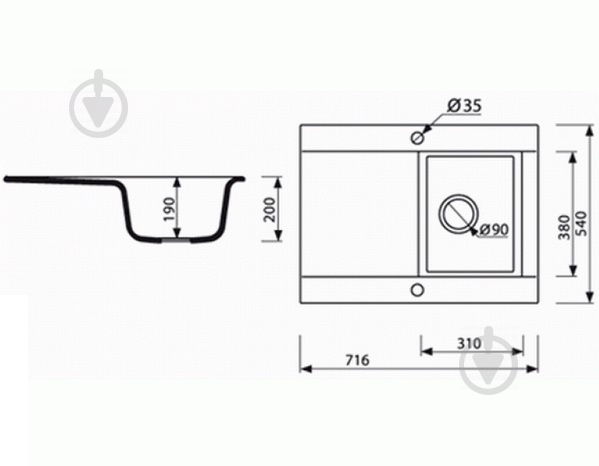 Мийка для кухні Marmorin Мийка для кухні Marmorin VOGA I 716 1KO - фото 3