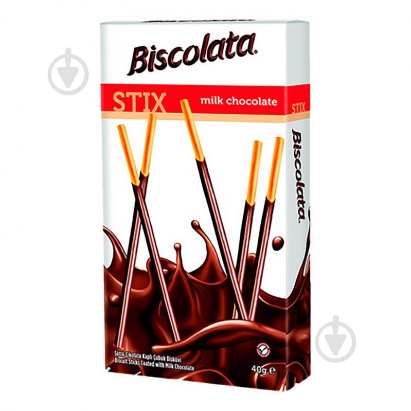 Соломка Biscolata Stix Milky в молочному шоколаді 40 г - фото 1