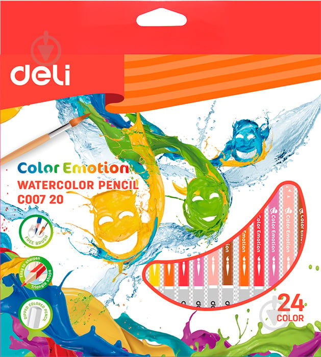 Олівці кольорові акварельні Color Emotion EС00720 24 шт. Deli - фото 1