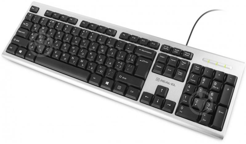 Клавіатура Real-el 507 Standard USB (EL123100046) silver - фото 7