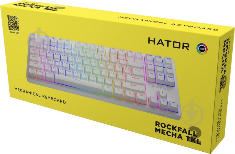 Клавиатура Hator Rockfall 2 (HTK-721) Mecha TKL orange white - фото 6