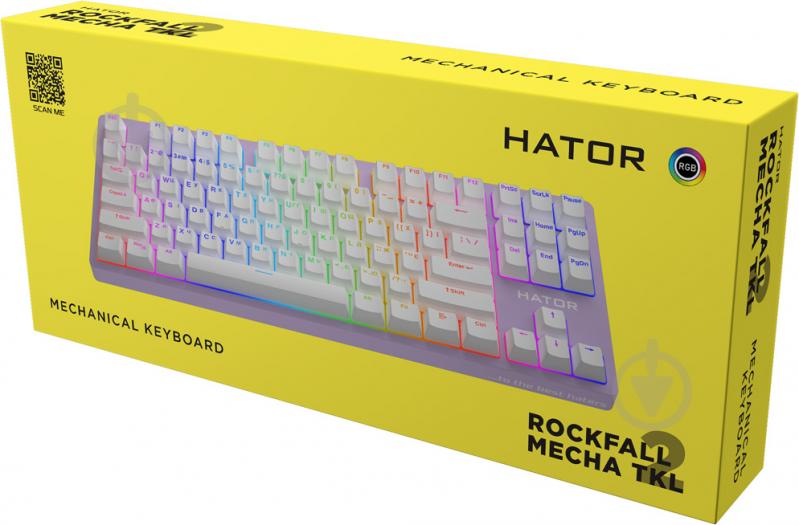 Клавіатура Hator Rockfall 2 (HTK-724) Mecha TKL orange lilac - фото 6