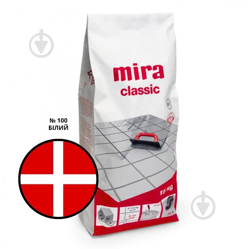 Затирка для плитки Mira Project 100 15 кг белый - фото 1