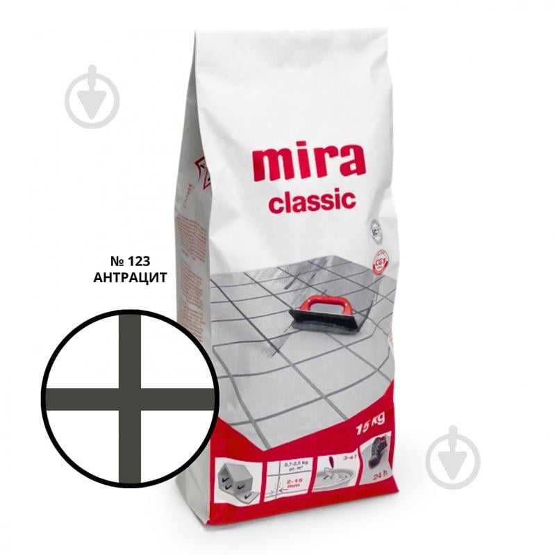 Затирка для плитки Mira Classic 123 15 кг антрацит - фото 1 Затирка для плитки Mira Classic 123 15 кг антрацит - фото 1