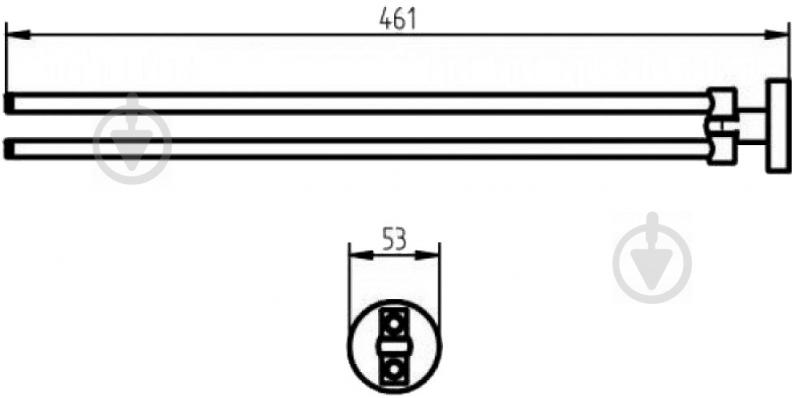 Вешалка для полотенца Haceka двухрожковый 46см - фото 2