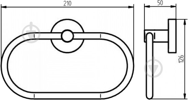 Вешалка для полотенца Haceka Kosmos TEC кольцо - фото 2