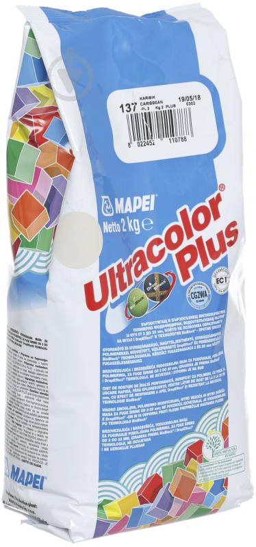 Затирка для плитки Mapei Ultracolor Plus 137 2 кг карибский - фото 3