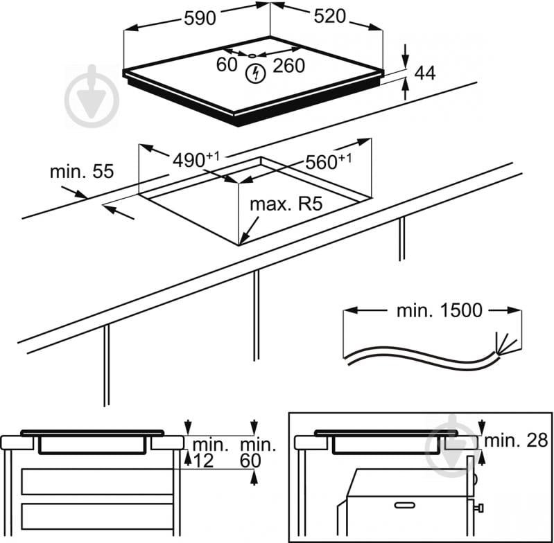 Варочная поверхность индукционная Electrolux SlimFit Bridge IPE6443WF - фото 2