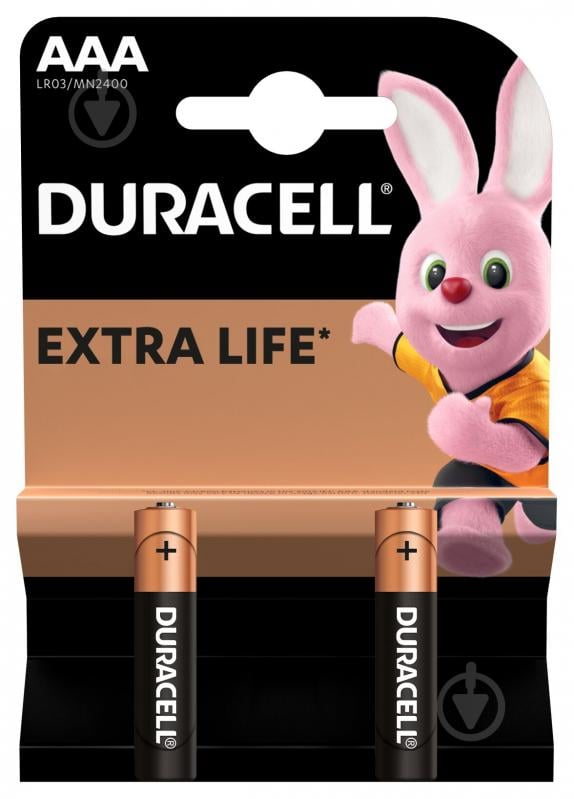 Батарейки Duracell MN2400 AAA (мизинчиковые) 2 шт. (81550794) - фото 1