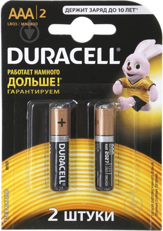 Батарейки Duracell MN2400 AAA (мизинчиковые) 2 шт. (81550794) - фото 7