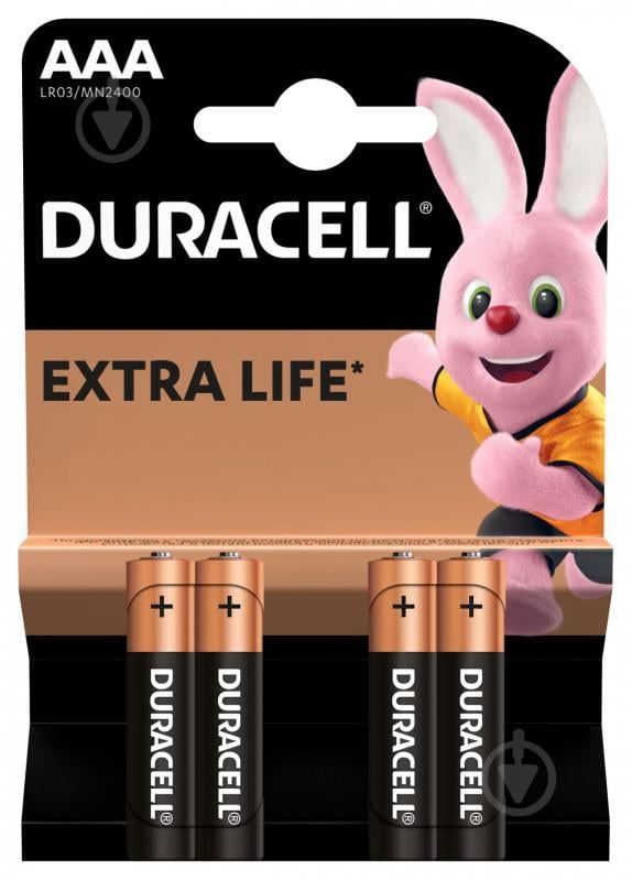 Батарейки Duracell MN2400 AAA (мизинчиковые) 4 шт. (81550795) - фото 