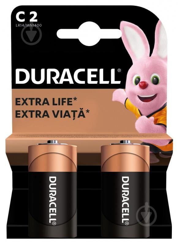 Батарейки лужні Duracell C (R14, 343) 2 шт. (81545437;Б0014054) - фото 2