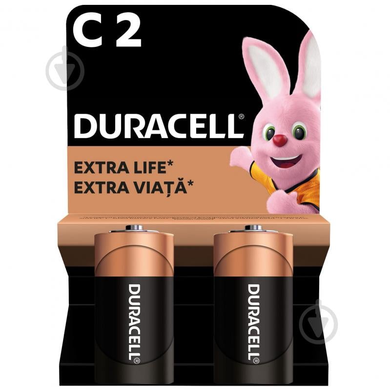 Батарейки лужні Duracell C (R14, 343) 2 шт. (81545437;Б0014054) - фото 1